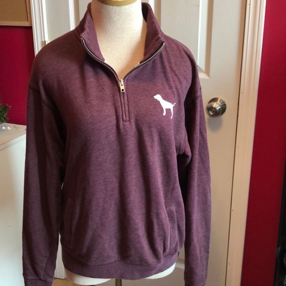 VS Pink 1/4 zip sweatshirt sz XS